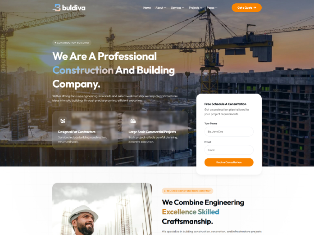 WordPress Premium Theme Perfect For Construction Building
